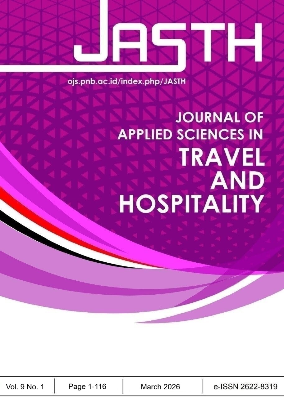 					View Vol. 9 No. 1 (2026): JASTH: Journal of Applied Sciences in Travel and Hospitality
				